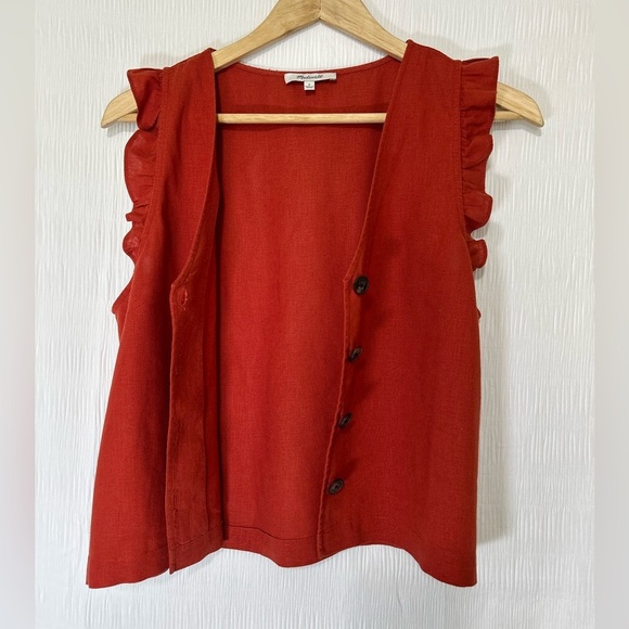 Madewell Red Boxy Ruffled Tank Top - Picture 7 of 9